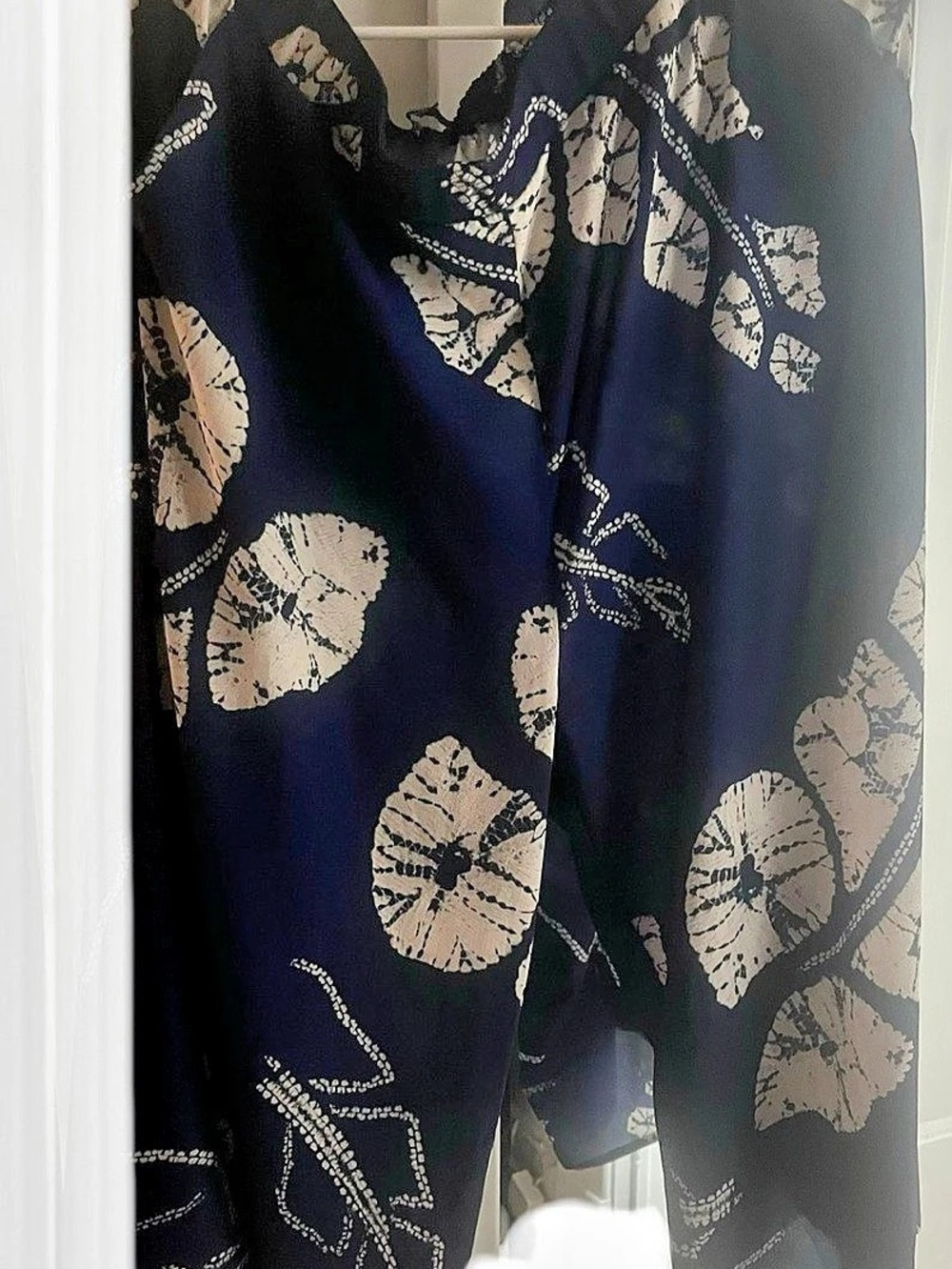 Kozan Printed Wilde leg pants Blue & Beige Size XL - petite/crop. Like New